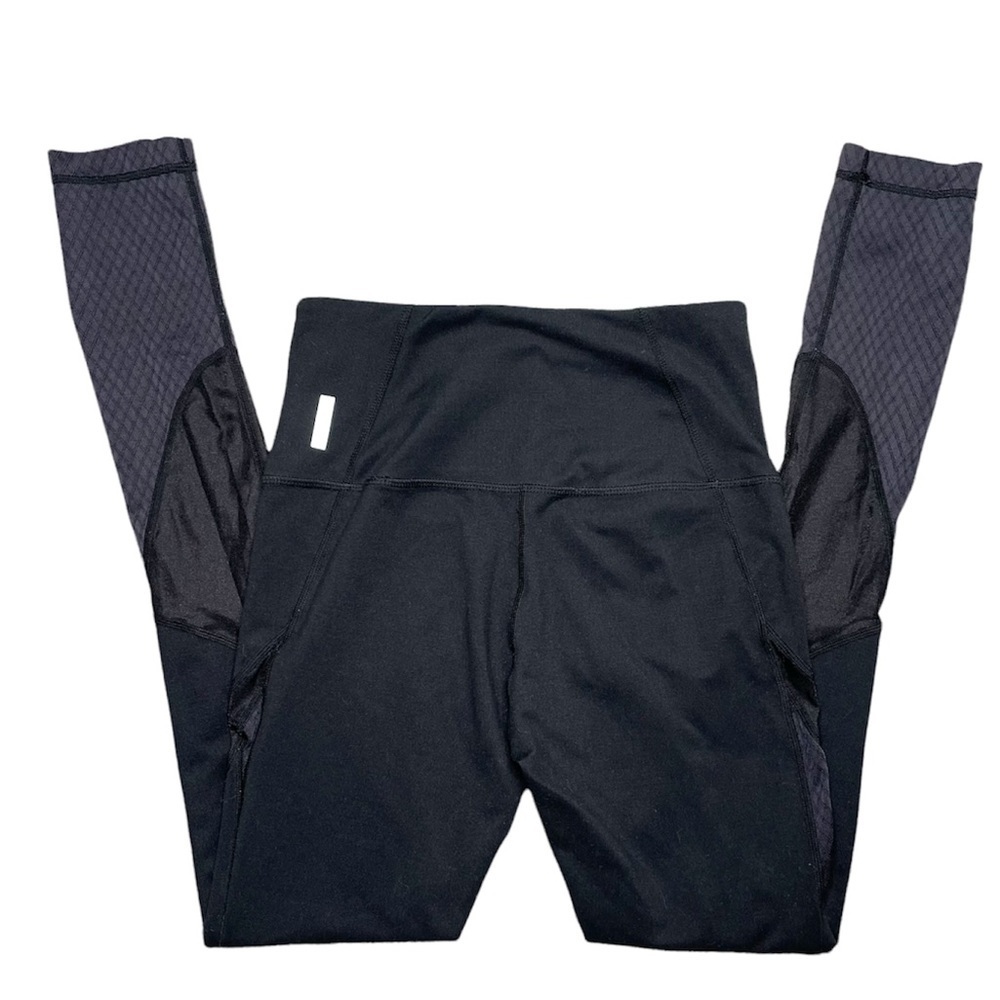 Zella black high waist legging mesh faux cut out panels athletic wear size xs